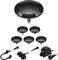 ledscom.de LED Boden-Aufbau-Leuchte Bunda, 4-flammig, für außen, schwarz, befahrbar, kalt-weiß, 6er Set