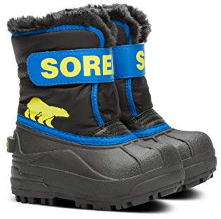Sorel KIDS SNOW COMMANDER Schneestiefel für Unisex Kinder, Schwarz (Black x Super Blue) - Toddler, 21 EU