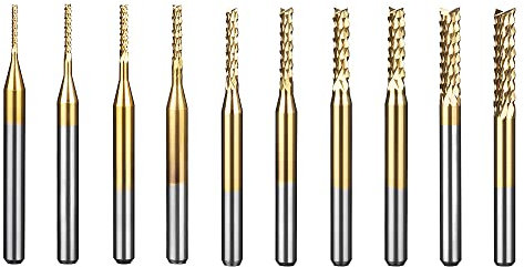 Oudtinx Lot de 10 forets de gravure en carbure de titane 0,8-3 mm