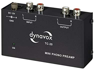 Dynavox TC-20 Phono-Vorverstärker, kompaktes Metall-Gehäuse, für Plattenspieler mit MM-Abtast-Systemen, schwarz