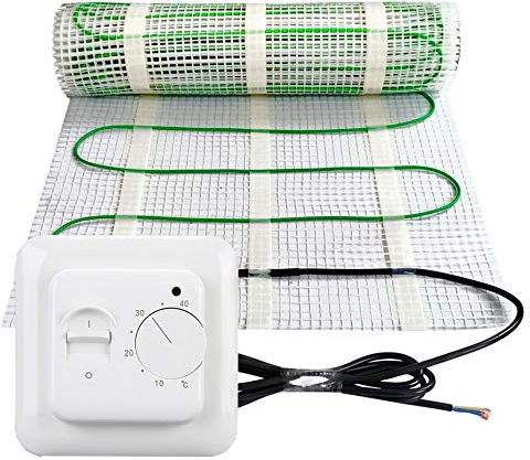 Riscaldamento a pavimento elettrico 200 Watt per m², termostato analogico elettrico, tecnologia TWIN JWS diverse misure, dimensioni (m²): 8 m²