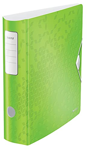 Leitz Qualitäts-Ordner 180° Active WOW, A4, Breit, Abgerundeter Rücken, 8,2 cm breit, Gummibandverschluss, Leichtes Polyfoam, Plastik-Ordner, WOW Serie, Grün, 11060054