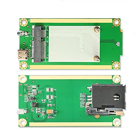 EXVIST Adaptateur Mini PCIe Industriel 4G LTE vers USB (Type C 3.1) avec Emplacement pour Carte SIM pour Module WWAN/LTE 3G/4G Convient pour Applications M2M et IoT comme Le Raspberry Pi Caméra IP