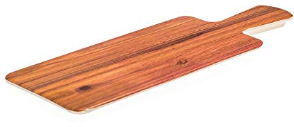 Leone srl Tagliere da Cucina in melamina 37x14 cm e 42x18 cm, Tagliere con Manico Effetto Legno, Vassoio da Portata per aperitivo