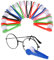 FRIUSATE 12 Pcs Glasses Cleaner,Glasses Cleaning Clips Eyeglass Lens Cleaner Microfiber Spectacles Soft Brush