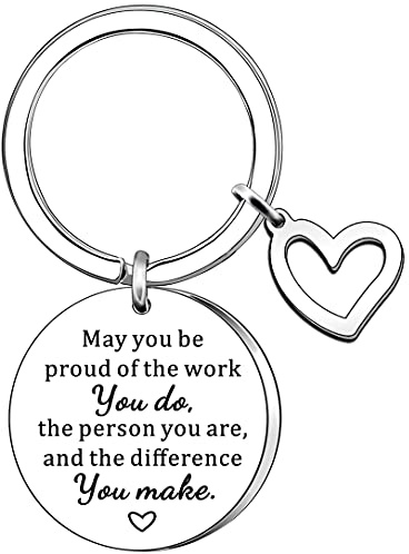 AMZQ Coworker Employee Appreciation Keyring for Men Women Leaving Office Colleagues Leader Nurse Birthday Thank You Going Away Gift