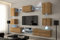Furnitech Wohnwand | Wohnzimmer Möbel Mit LED RGB - 16 Farben | Hängend Modern | Schrankwand Mit Regale Und TV Schrank (Nowara AN1-17DZ-M4-1A-NEW)