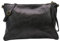 SH Leder Echtleder Umhängetasche Clutch im vintage look mittelgross Tasche Abendtasche 33x22cm Clara G396 (Schwarz)