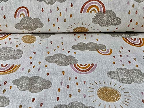 Gauze, Musselin Stoff - Regenbogen Rosa - Organic Cotton als Meterware, 50 cm