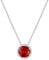 ChicSilver 925 Sterling Silver Round Birthstone Pendant Necklace for July Women Simulated Ruby Birthday Jewelry Stunning Gifts