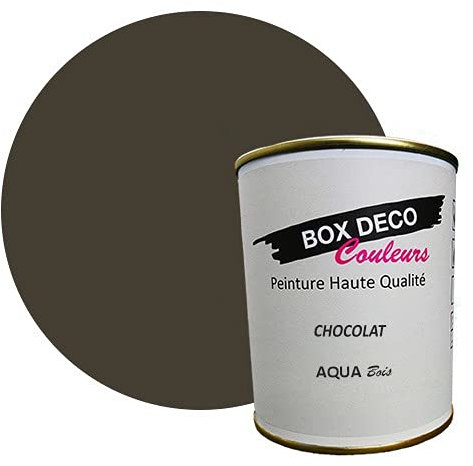 Peinture meuble bois intérieur à base d'acrylique aspect velours-satin Aqua Bois - 750 ml / 9m², Marron Chocolat