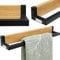 holz4home® Handtuchhalter Massivholz Eiche I 50x6x9 cm I Handgearbeitet und Naturgeölt I Skandinavisches Loft-/ Industriedesign I Wandregal Schweberegal Küche Badezimmer Waschbecken