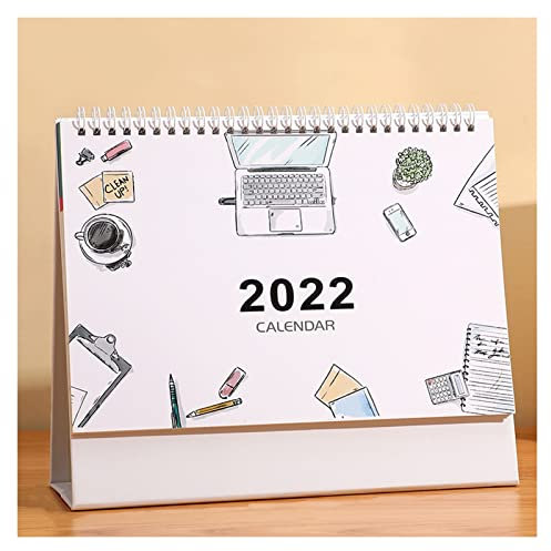 JKXWX Tischkalender Schreibtischkalender 2022 Kalender Custom Office Desktop Dekoration Einfache und niedliche Studentenkunst Monatliche Kalenderarbeit horizontal Schreibtisch Kalender