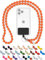DROPLETSY Holzperlen Handykette universal, handgefertigt, Schlüsselband, Kette, Necklace zum Umhängen - kompatibel mit Allen Smartphones: Apple iPhone, Samsung Galaxy (ohne Hülle, TheOrange)