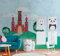 Livingwalls WTD 382991 Papier peint photo intissé pour chambre d'enfant Motif château Vert et bleu 3,71 x 2,80 m