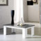 Table basse Laqué Blanc Brillant/Gris - AVELLINO - L 120 x l 60 x H 40 cm