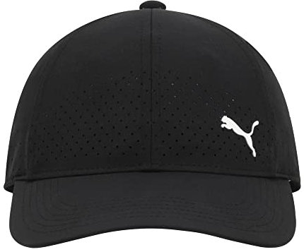 PUMA Unisex Air Mesh Performance Adjustable Snapback Baseball Hat (Black)
