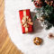 Falda de Árbol de Navidad, KEEHOM 90 cm Tapete de Árbol de Navidad Blanca Adorno de Piel Sintética, Cubre Pie Cubierta de Base Alfombra de Piso Esponjosa para Fiesta Año Nuevo Decoración de Hogar