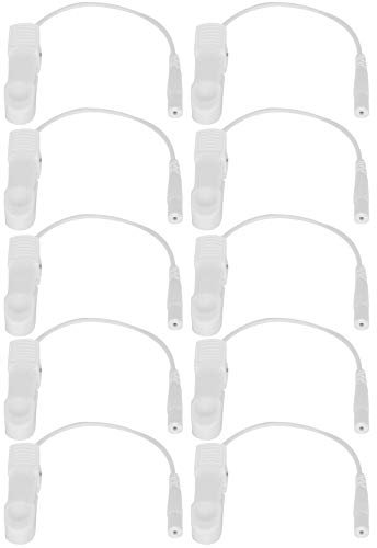 Tyenaza Elektrodenkabel, 10 Stück 2,0 mm Ohrclip Elektrodenkabel Kabel für digitales TENS-Massagegerät Brust-Ohr-Massageclip