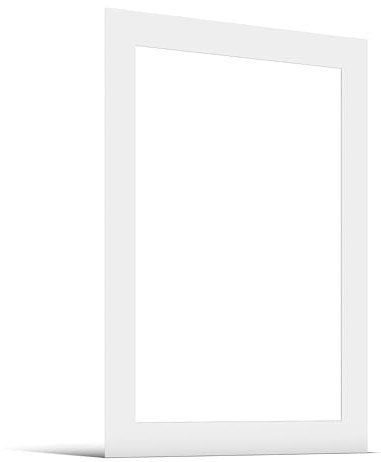 JUNOMI® Passepartout 50x70 cm Außenmaß – für Bildformat 40x60 cm – 1,5 mm Dicke – Farbe Reinweiß