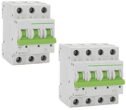 Petit disjoncteur courbe D MCB 3P 4P 6A 10A 16A 20A 25A 32A 40A 50A 63A 6KA 110V/220V/400V 50/60HZ, interrupteur de type D, 1 pièce, TOMC7-63 (Size : 4P, Color : D25)