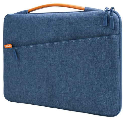 JETech Laptop Hülle für 14 Zoll MacBook Pro (M4 / M3 / M2 / M1, 2021-2024), wasserdichte Laptoptasche mit Tragbarem Griff und Tasche, Kompatibel mit 14 Zoll Notebook (Navy)