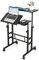 COSTWAY Height Adjustable Standing Desk, Mobile Laptop Table Computer Desk with Flip-over Desktop and Wheels, 2-Tier Laptop Cart Sit Stand Desk Writing Workstation for Home Office (Black)