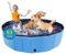 CACSPS Piscina Plegable para Perros de 160cm Pulgadas, Piscina portátil de plástico Duro de Gran tamaño para Perros, Gatos y niños y Mascotas, bañera de baño Plegable para Cachorros (Azul)