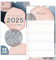 Familienkalender 2025 5 Spalten PASTELL Familienplaner 2025 und Okt-Dez 2024 Wandkalender 23 x 43cm Planer für Familie 2025 Wandplaner STICKER Recycling Urlaub, Pflanzkalender Kunst Design Boho