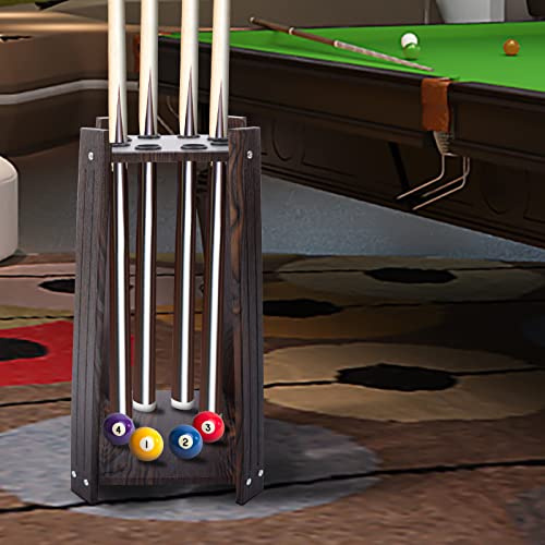 WEIGR Billard Queue Halterung Mehrloch Billardqueue Halterung für 8 Queues Billard Zubehör für Schulen, für Billardzimmer & Club,Wohnzimmer, Bars,30x30x60 cm (Braun)