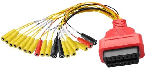 MEIRIYFA OBD 16 Pin Auto Detector Jumper Tester Kabel OBDII OBD2 Motorrad Motorrad Multifunktions Diagnose Adapterkabel mit 18 PIN Line Jumper für verschiedene ECU Decoder - 34CM (OBD Female Plug)