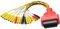 MEIRIYFA OBD 16 Pin Auto Detector Jumper Tester Kabel OBDII OBD2 Motorrad Motorrad Multifunktions Diagnose Adapterkabel mit 18 PIN Line Jumper für verschiedene ECU Decoder - 34CM (OBD Female Plug)