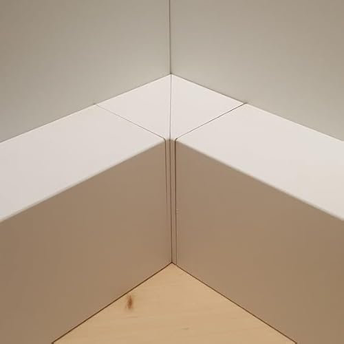 PROVISTON - Angolo interno per listelli di copertura per tubi riscaldanti, 64 x 96 x 400 mm, anima in MDF laminato, bianco, per incollare, clip, viti e chiodi, angoli interni