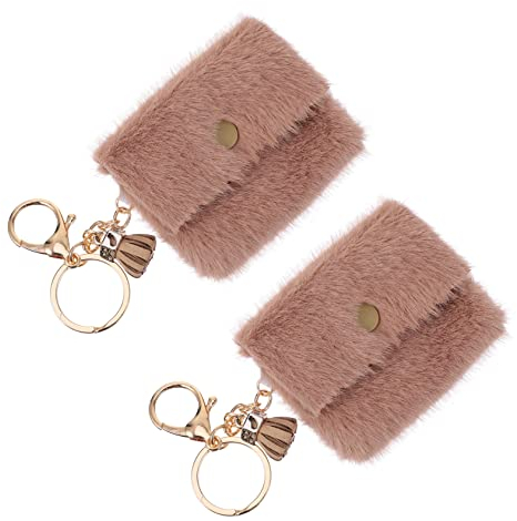 WRITWAA 2stücke Mini Geldbörse Schlüsselanhänger Tragbare Münzbeutel Schlüsselringe Karikfarben Für Schlüssel Taschen Und Kabelaufbewahrung