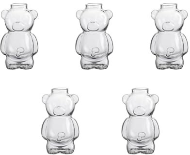 Taza de cristal en forma de oso, tazas de café, vasos de bebidas, vasos para vino, champán, cóctel, cóctel, copa única y reutilizable