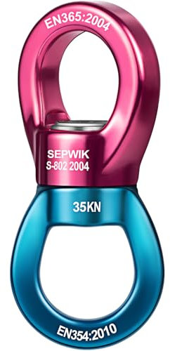 SEPWIK Balançoire pivotante 35 kN - Dispositif rotatif à 360° - Accessoire de suspension pour hamac suspendu - Balançoire d'arbre en toile - Danse aérienne - Balançoire pour enfants