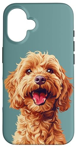Cockapoo Dog Pet Portrait Modern Art Minimal Case Cute Case for iPhone 16
