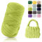 POFIBO Dicke Wolle Garn, 500g Chunky XXL Wolle zum Handstricke, Armstricken wolle, Schlauchgarn, Handstrickgarn, Wolle zum häkeln für Anfänger, Decken, Körbe, DIY-Kunsthandwerk,Länge ca 16m, Olivgrün