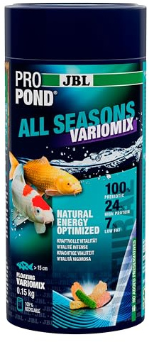 JBL PROPOND All Seasons VARIOMIX 0,15kg (1 L) | Ganzjahresfutter Mix für alle Teichfische | Gesunde & ausgewogene Ernährung | Schwimmend | ab 10 °C