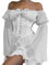 FDKLOOK Womens White Corset Dress Off Shoulder Bell Sleeve Irregular Chiffon Two Piece Set Mini Fairy Dress S
