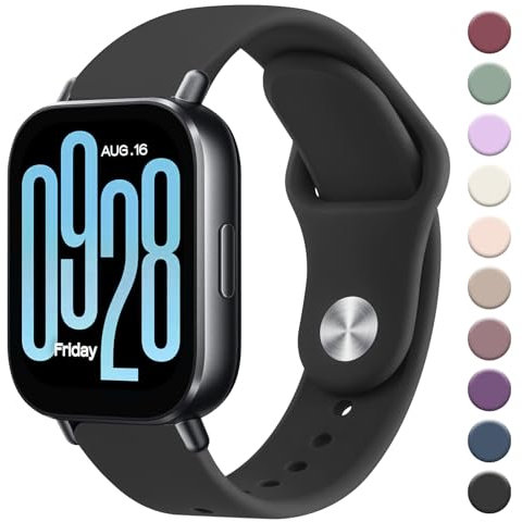 AK Armband Kompatibel mit Xiaomi Redmi Watch 5 Active/Redmi Watch 5 Lite Armbänder für Herren Damen, Weich Silikon Uhrenarmband, Wasserdichtes Verstellbares Sport Ersatzarmband (Schwarz)