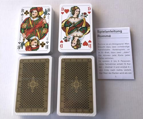 Generisch 4 Romme Kartenspiele je 55 Karten Gold Edition Canasta Bridge Skat Top Qualität