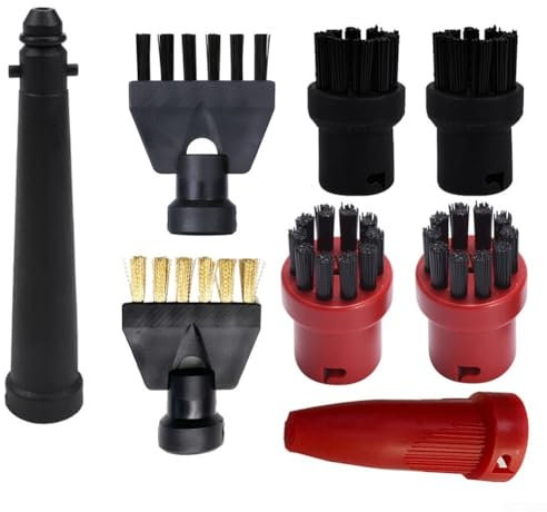 Lot de 8 accessoires pour nettoyeur vapeur Karcher SC1, SC2, SC3, SC4, SC5 avec brosses et buses puissantes, brosse ronde et embout buccal