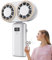 Shenrongtong Ventilador Portátil de Mano | Ventilador Personal Manual - Dos Cabezales Ligero con Pantalla Digital 5 Velocidades para Playa Senderismo Gimnasio Escuela Camping Festival Deportes