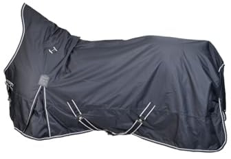 4Horses Outdoordecke Highneck Kalmar 100g für Pferde, wasserdichte Winterdecke mit 100g Füllung und hohem Hals, ideal für Weide