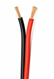prometeo electronics [Matassa 10 Mt] Cavo Piattina Audio 2x0,75mm in Rame Puro Rosso/Nero per Casse e Diffusori Classe CPR Eca – FRW-CS