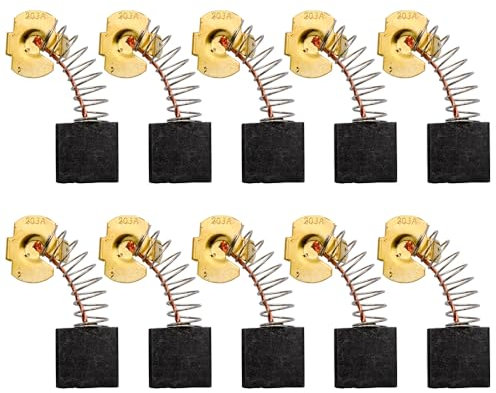 Escobillas de carbón para motor, repuesto de cepillo de carbono, herramienta eléctrica para amoladora angular eléctrica (10 unidades, modelo No.CB203)