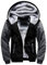 LBL Homme Hiver Chaud Sweats à Capuche Zippé Épaisse Veste de Manches Longues Manteau Noir 2XL