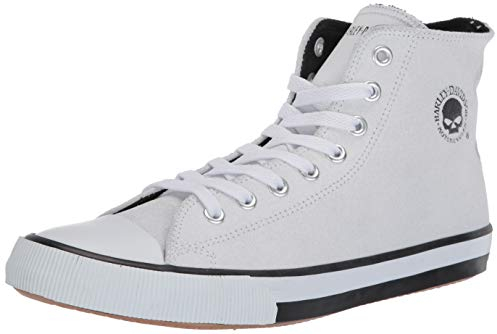 HARLEY-DAVIDSON FOOTWEAR Baxter - Sneaker da moto, casual, da uomo, Bianco Bianco Bianco, 7