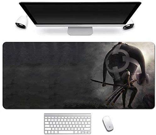 One Piece Tappetino Mouse Gaming 900x 400mm XXL per Mouse e PC, 3mm Mouse Pad Antiscivolo Fondo in Gomma con Bordi Cuciti, D